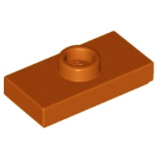 LEGO 15573 Dark Orange Plate, Modified 1 x 2 with 1 Stud with Groove and Bottom Stud Holder (Jumper), 78823 (losse stenen 22-7) (120723)*